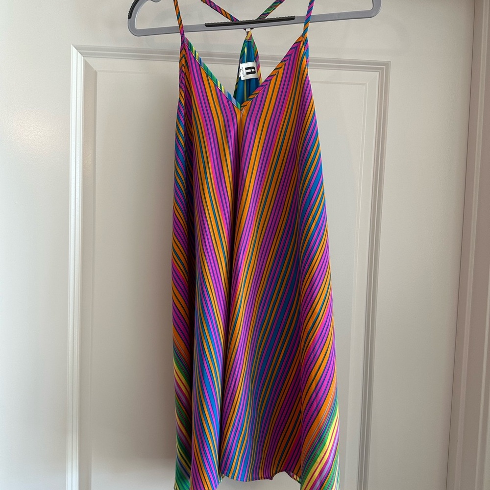 Colorful Striped Mini Dress